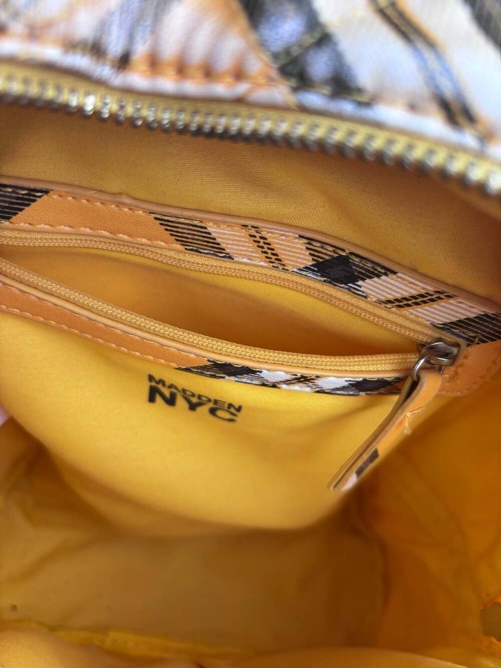 Yellow Plaid Women’s Backpack - Hidden NYC - Picture 10 of 16